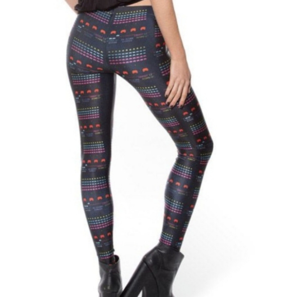 Blackmilk Clothing SPACE INVADERS Leggings Size XS